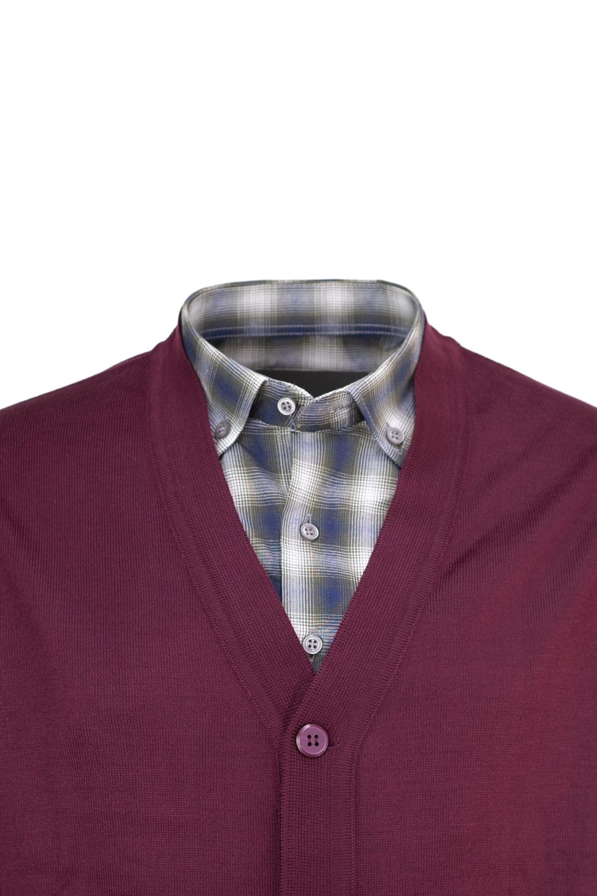 Erkek Mevsimlik Yünlü Örme Klasik Hırka V Yakalı Düğmeli Çift Cepli Rahat Kesim Tam Kalıp